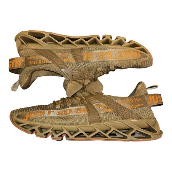 Just So So Other - JUST SO SO Men’s Running Shoes Size 12 Khaki Orange Lightweight Sneakers